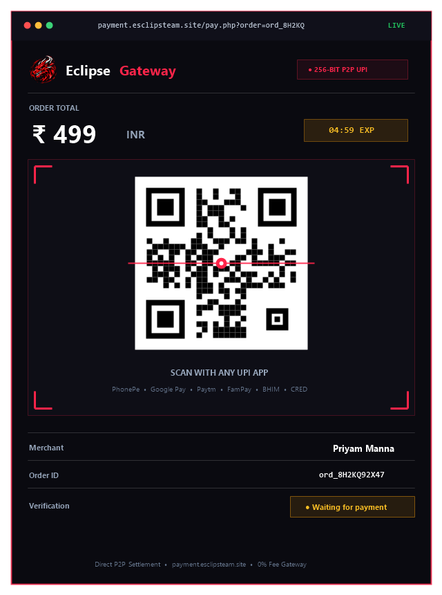 Eclipse Gateway payment checkout